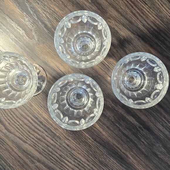 Vintage COLONY "Classique" Clear Thumbprint Water/Wine Goblets SET OF FOUR - Picture 14 of 14